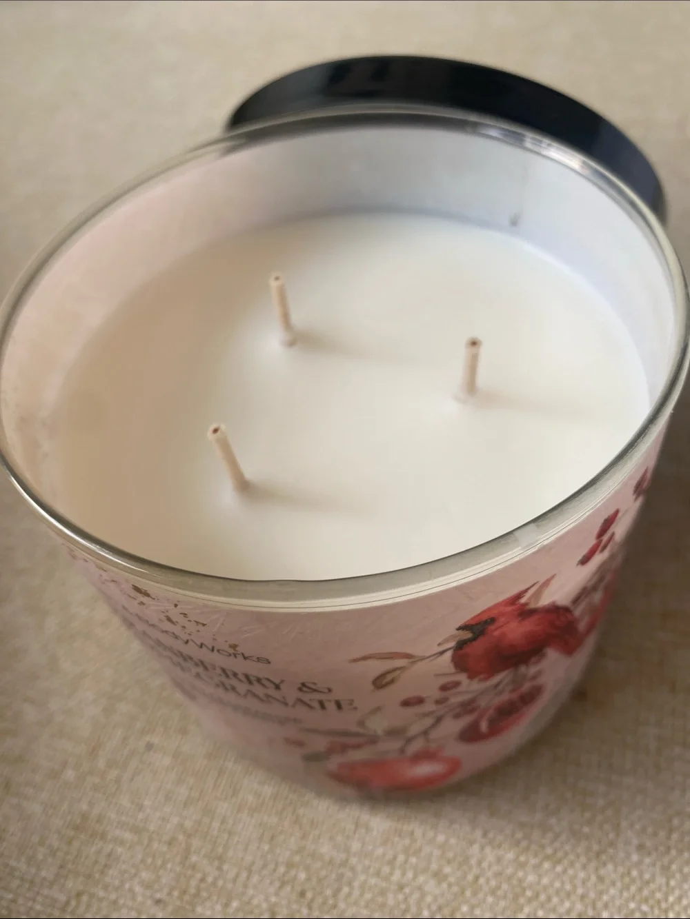 Bath & Body Works Cranberry & Pomegranate Candle - Pink & Black